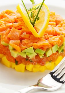 Salmon Tartar Macro Royalty Free Stock Photo Salmon Tartar Macro Royalty Free Stock Photo