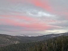 Colorful Clouds Over The Mountains. Stock Image