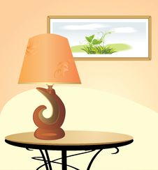 Night Lamp And Picture. Fragment Of Interior Stock Photography Night Lamp And Picture. Fragment Of Interior Stock Photography