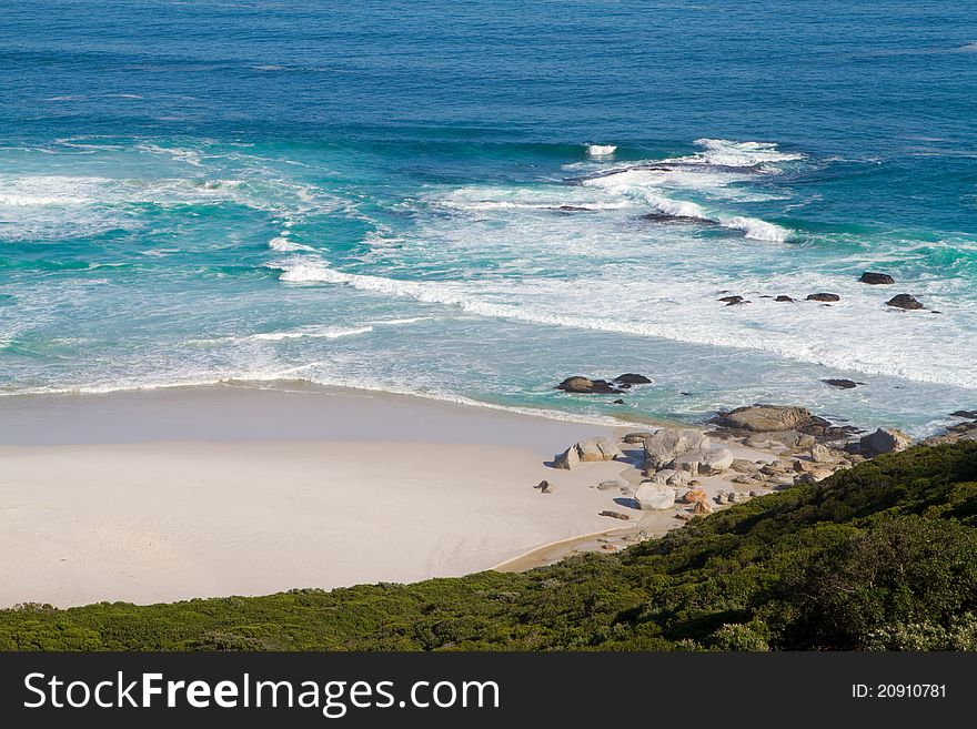 A beach along the coast of South Africa. A beach along the coast of South Africa