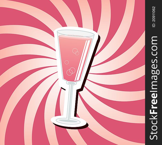 Glass of creamy milkshake on swirly background