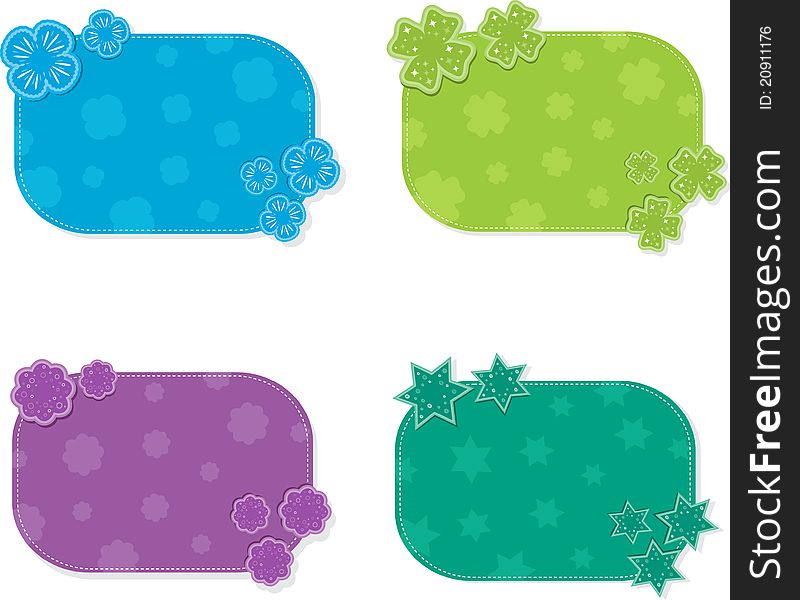 Set of colorful cards, vector illustration