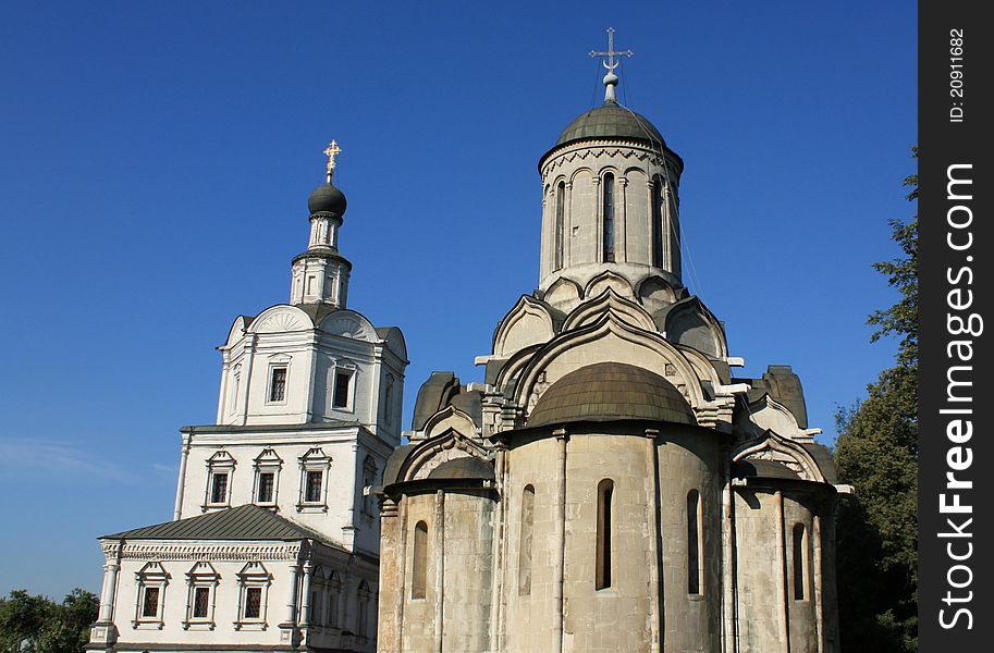 Buildings of the Andronicus Monastery. The Monastery is the oldest monastery in Moscow. Founded in 1357. Buildings of the Andronicus Monastery. The Monastery is the oldest monastery in Moscow. Founded in 1357