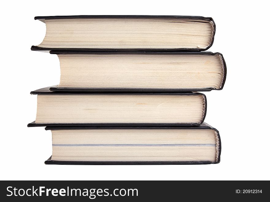 Stack of unmarked books over white background. Stack of unmarked books over white background
