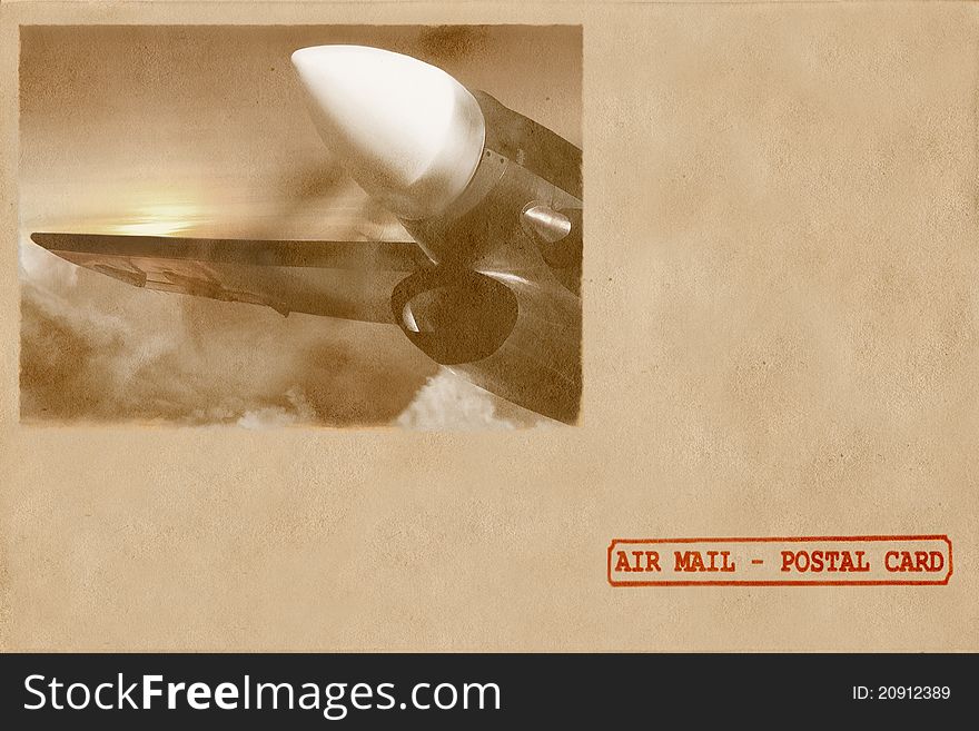 Sunrise Of Aviation. Retro Postal Card, Envelope