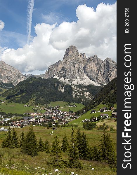 Overview of Corvara, a village in South Tyrol. Overview of Corvara, a village in South Tyrol