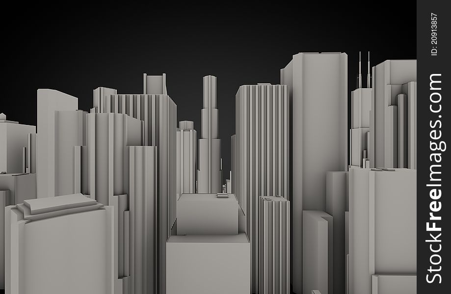 Render of an abstract city