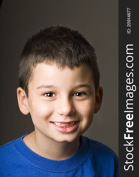 Boy with missing teeth