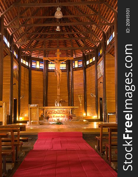 Wooden church in Thailand