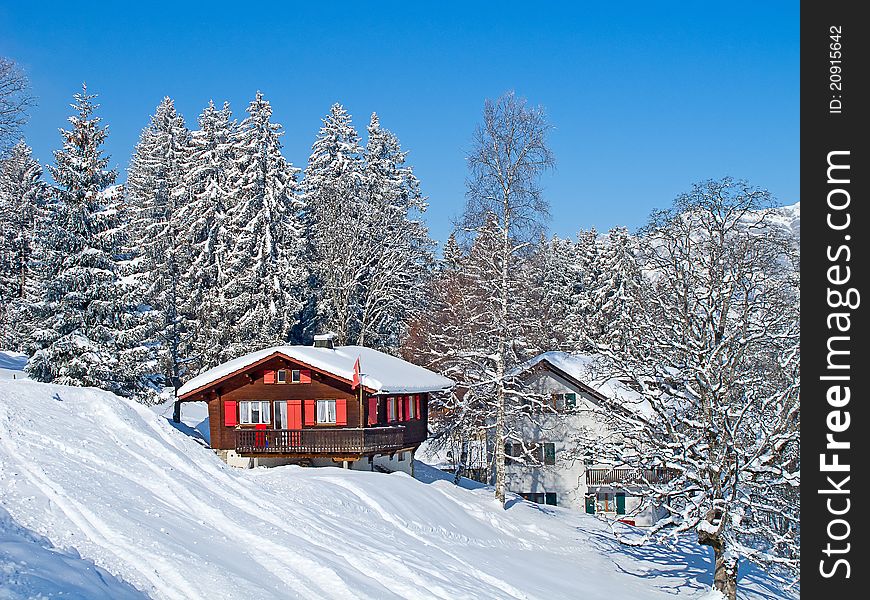 Winter in the swiss alps, Switzerland. Winter in the swiss alps, Switzerland