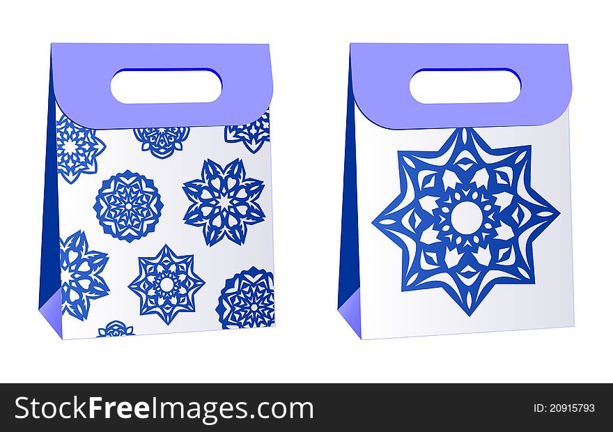 Gift Packaging with the image of snowflake