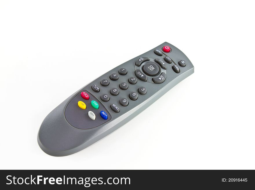 Remote control on white background