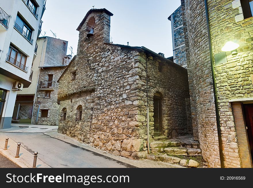 Sant Miquel de la Mosquera romanic church at Encamp, Andorra. Sant Miquel de la Mosquera romanic church at Encamp, Andorra