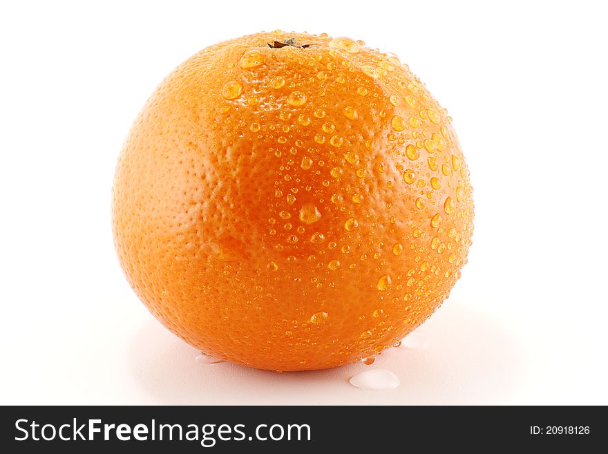 Single orange isolated on white background. Single orange isolated on white background