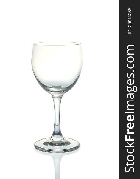 Empty wine glass, isolated on a white background