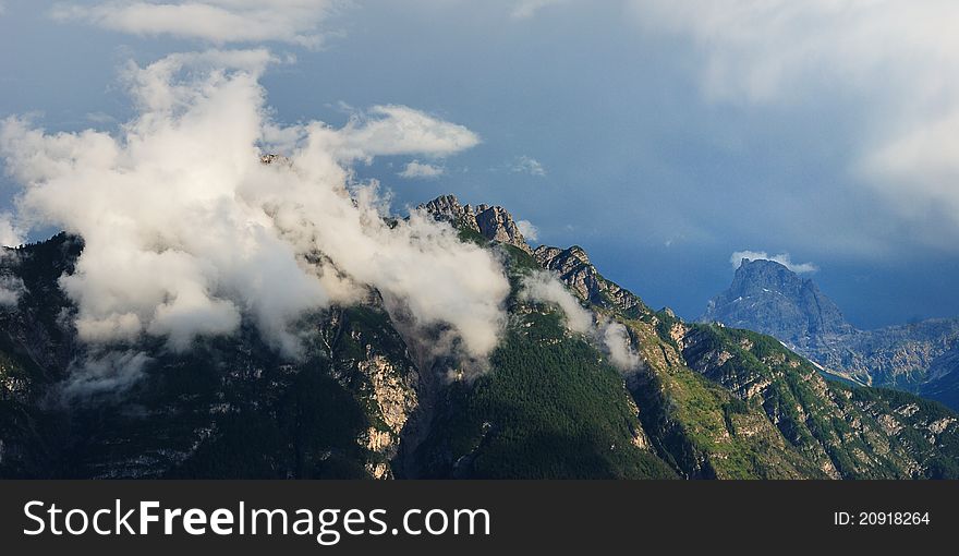 A storm on the Dolomites mountains, Cadore, Italy. A storm on the Dolomites mountains, Cadore, Italy