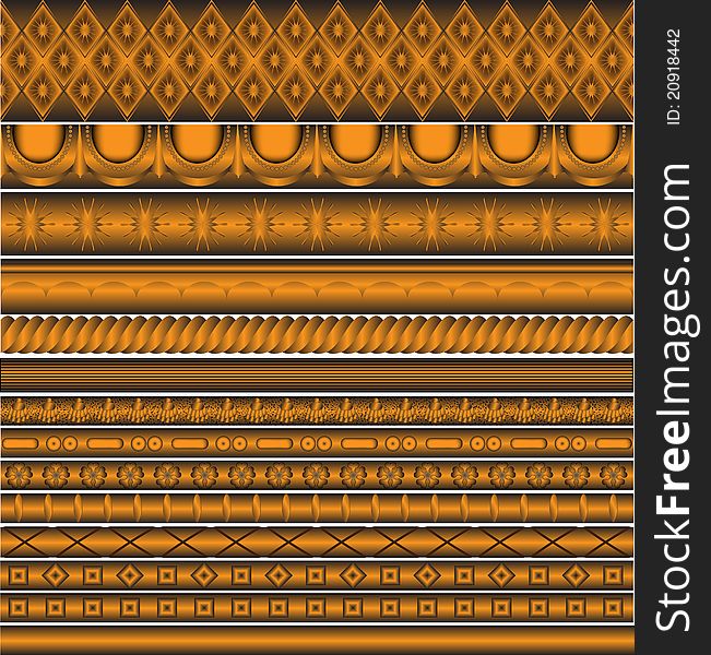Some beautiful decorative strips in different styles. Some beautiful decorative strips in different styles