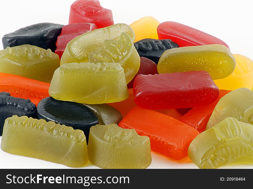 Pile of colourful wine gum candy. Pile of colourful wine gum candy