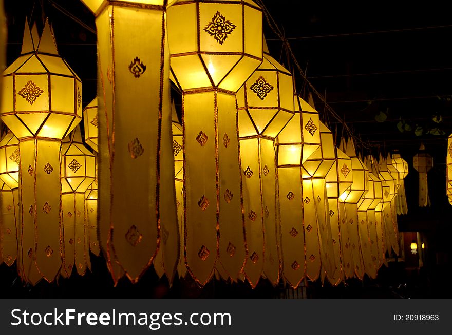 Decoration of paper lantern in Loi Kratong festival, Chiangmai, Thailand. Decoration of paper lantern in Loi Kratong festival, Chiangmai, Thailand