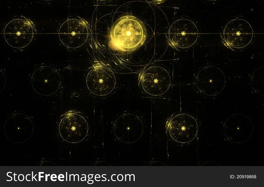 Bright yellow circles abstract background
