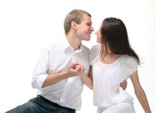 Young Man Embracing Young Lady Stock Image