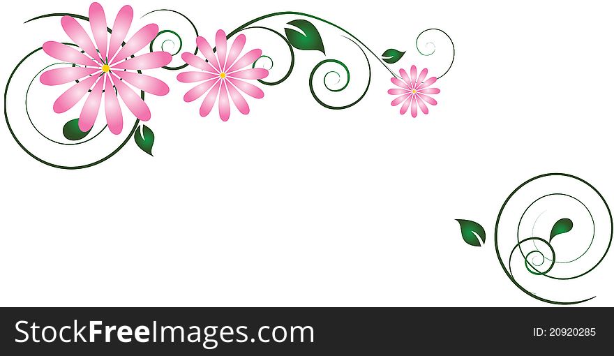 Floral abstract design element for your text. Floral abstract design element for your text