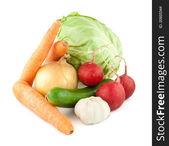 Vegetables isolated on a white