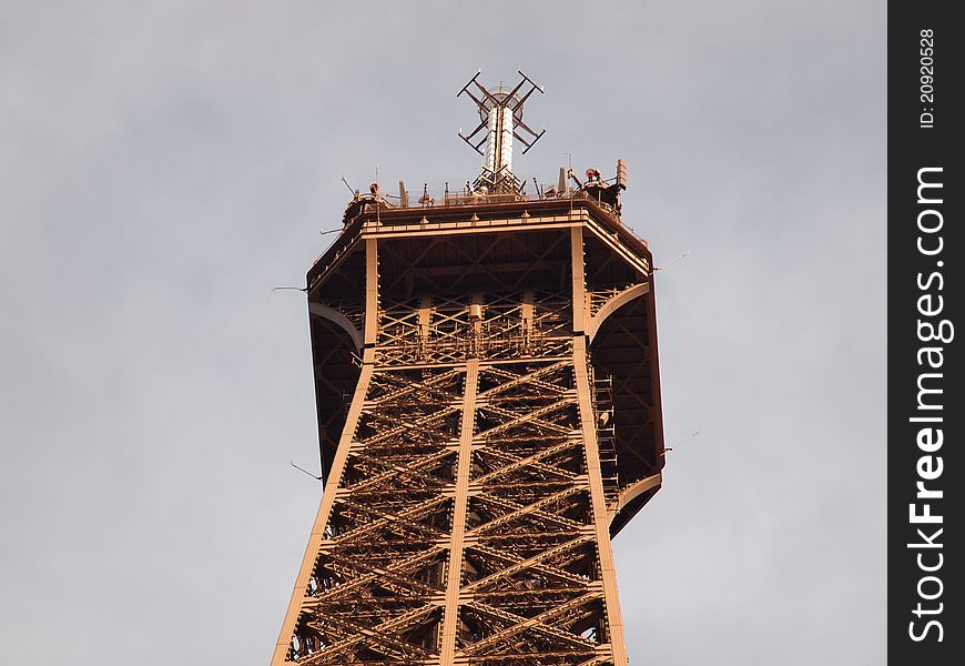 Top and peak of Eiffel Tower
