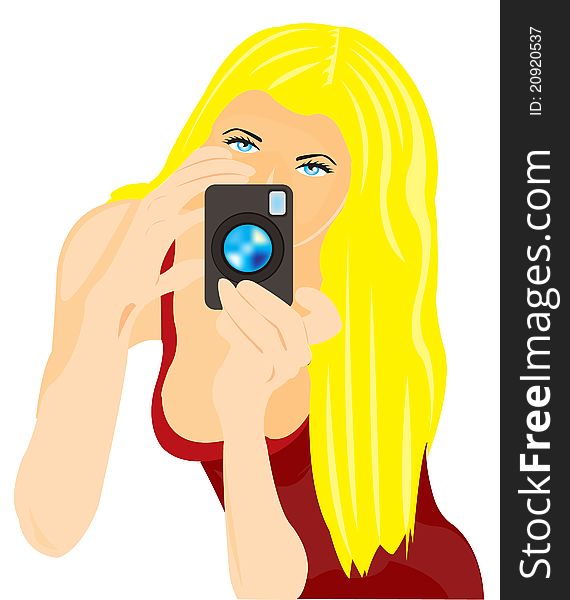 Vector illustration of the girl of the photographer. Vector illustration of the girl of the photographer