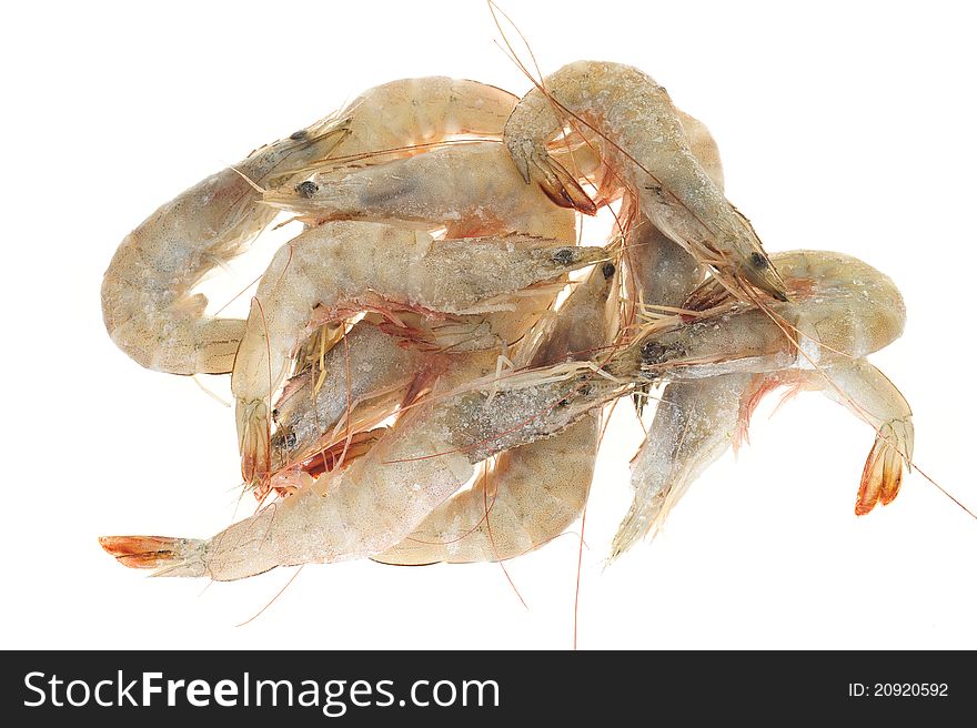 Frozen Prawns Ready For Cooking.