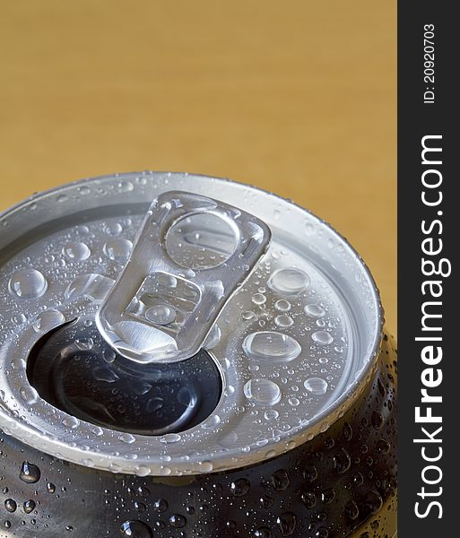 Drinks can with water droplets