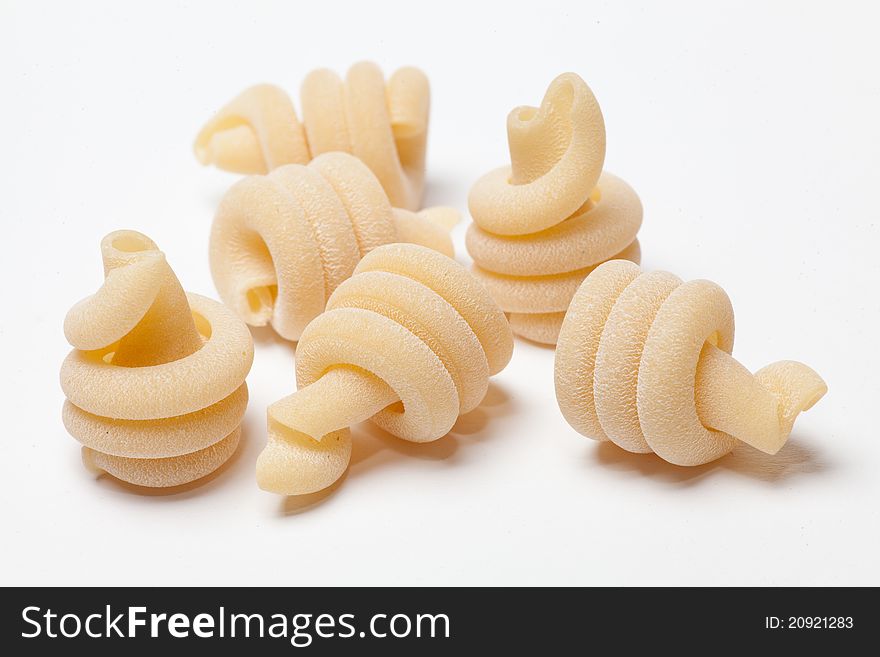 Pasta in shape of a spiral. Pasta in shape of a spiral