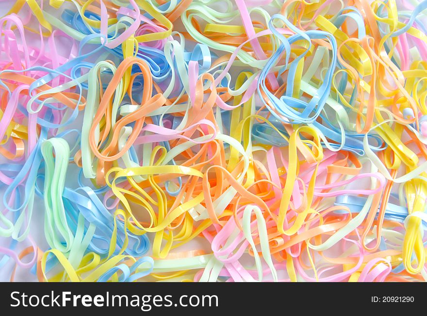 Colorful rubber bands background