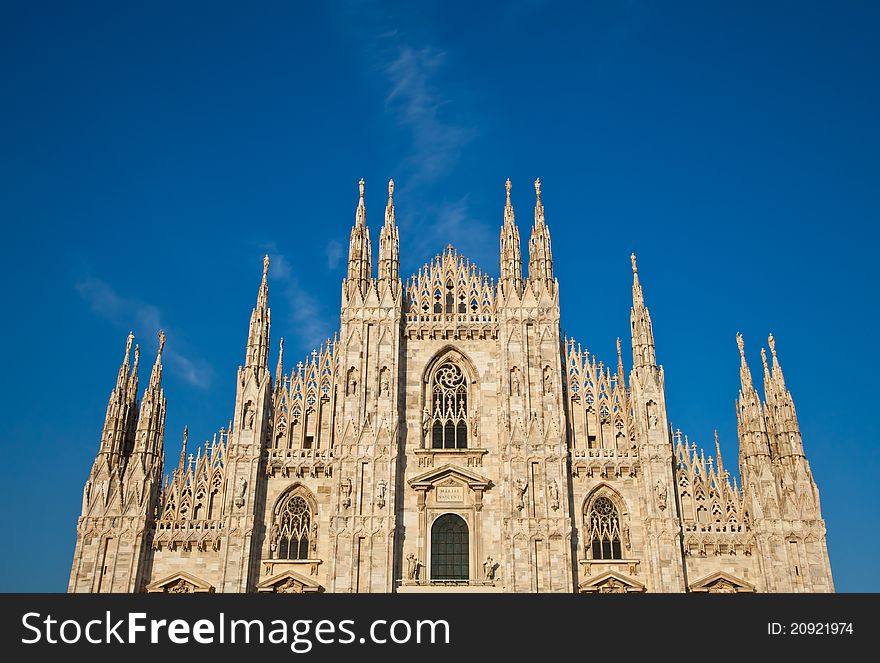 The Gothic cathedral took nearly six centuries to complete. It is the fourth largest cathedral in the world and by far the largest in Italy. The Gothic cathedral took nearly six centuries to complete. It is the fourth largest cathedral in the world and by far the largest in Italy.