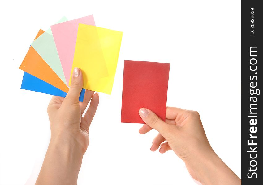 Multi-colored Cards In Hands