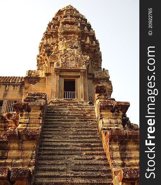 Stair To Third Level Of Angkor Wat