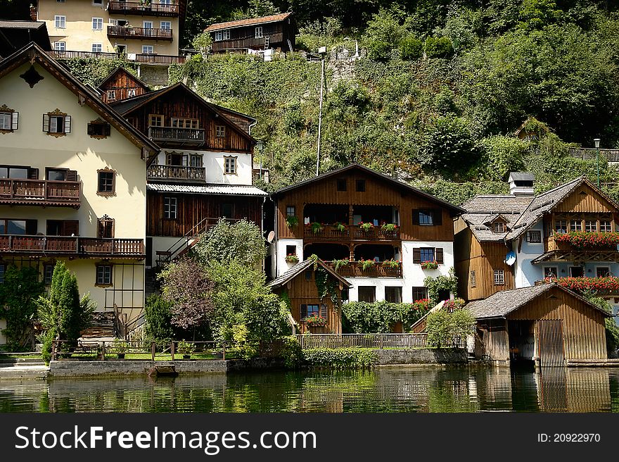 Hallstatt, a village in Salzkammergut, Austria