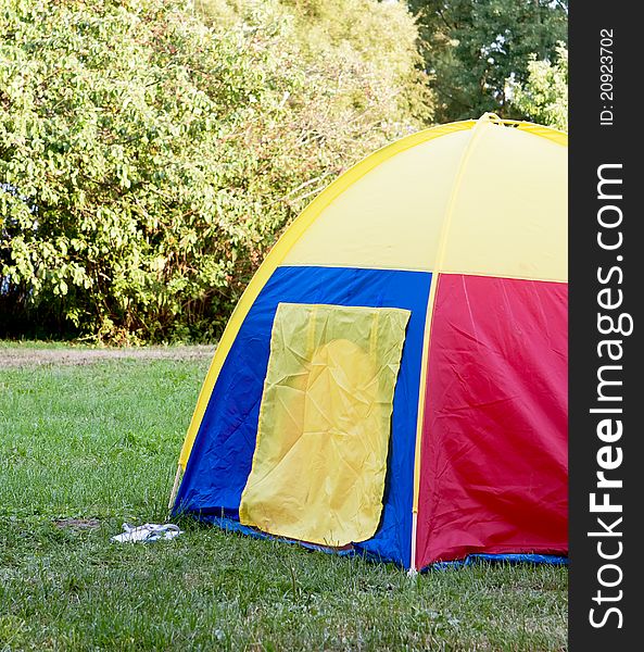 Colorful tent in the meadow. Colorful tent in the meadow