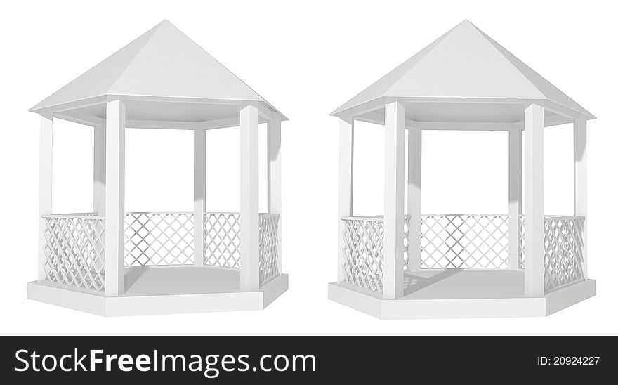 Pavilion on a white background. Pavilion on a white background