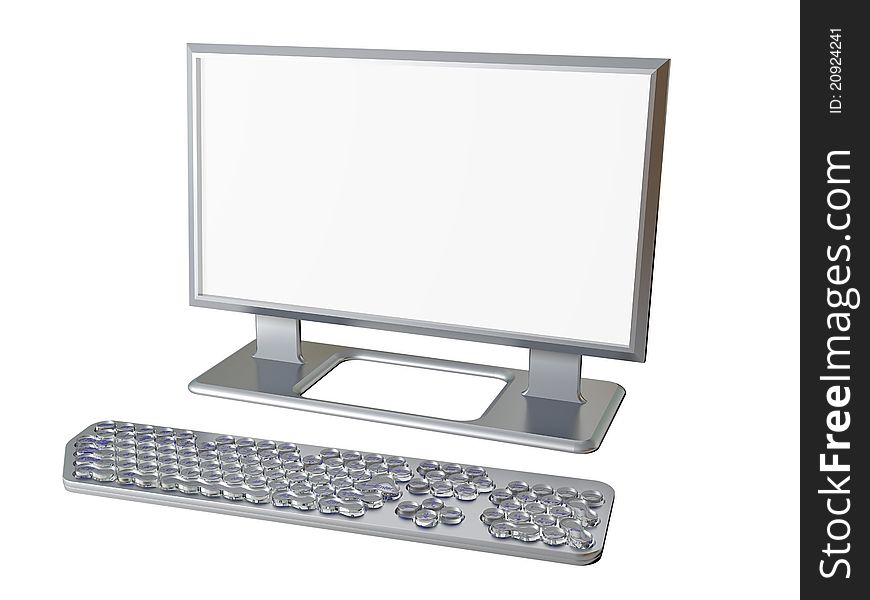 Computer on a white background