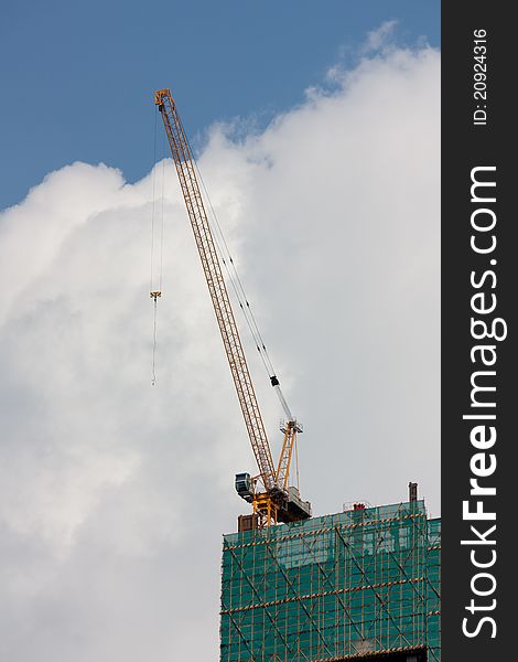 Building site with clouds background