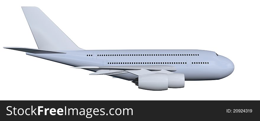 Airplane on a white background