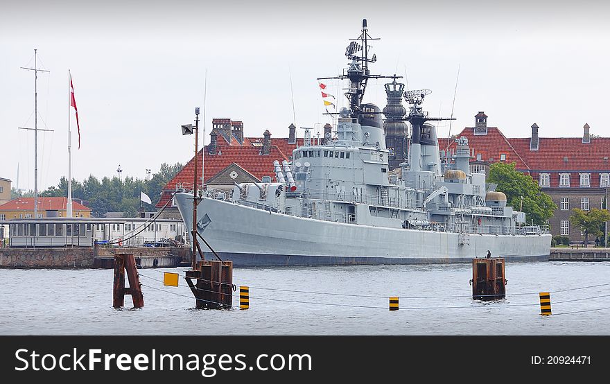Battleship destroyer in Copenhagen, Denmark.
