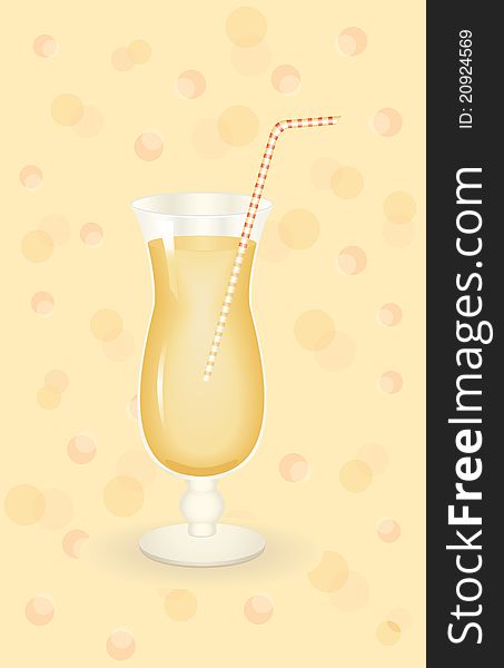 Illustration of orange cocktail in the glass