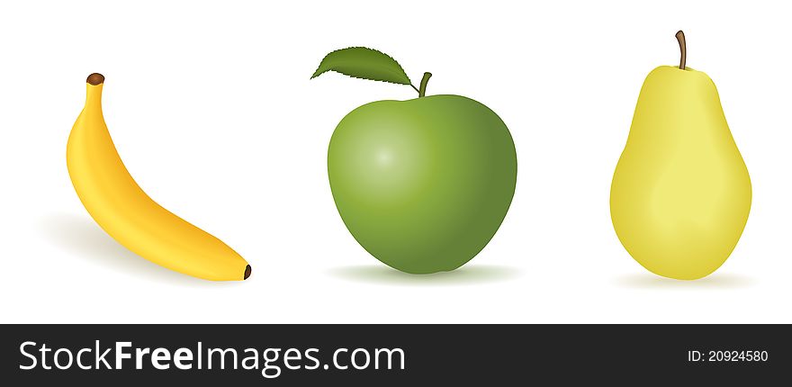 Illustration of fruits on white background