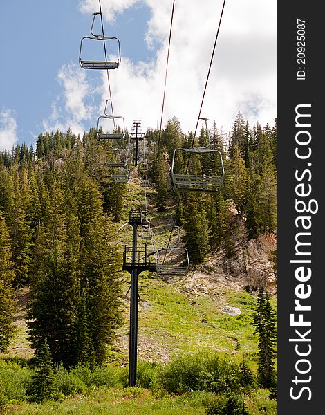 Image from under the ski lift, summertime in Utah. Image from under the ski lift, summertime in Utah