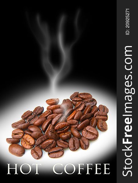 Coffee beans on  blaack background