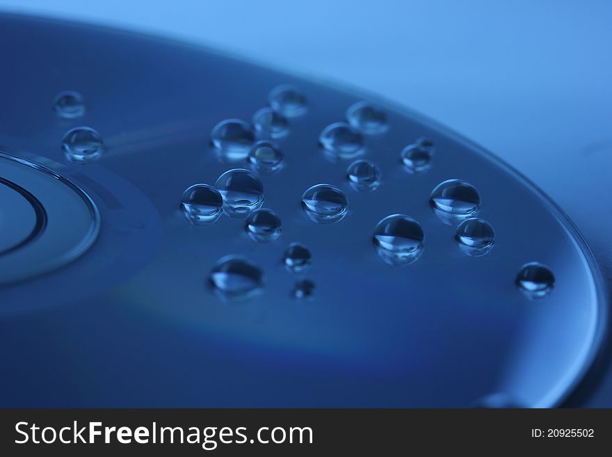 Abstract water drops on disk