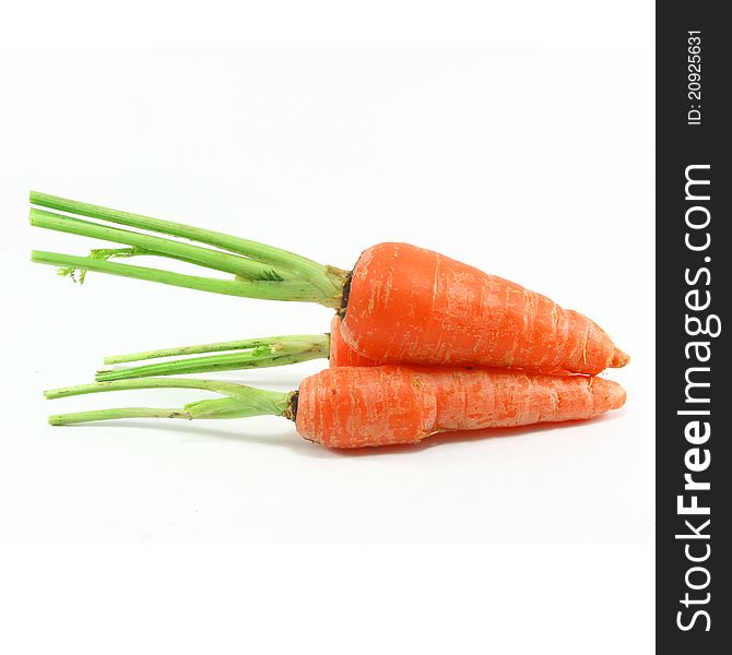 Fresh carrot on white background