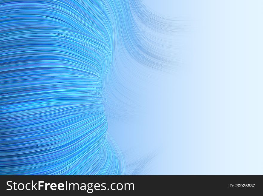 High quality rendering of wavy line background in blue. High quality rendering of wavy line background in blue